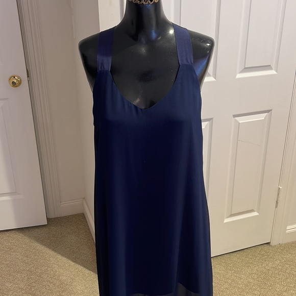 Navy size 12 chiffon beautiful light halter dress - Picture 6 of 11